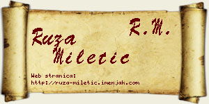 Ruža Miletić vizit kartica